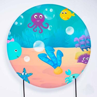 Imagem de Painel de Festa Redondo de 1,50m Fundo do Mar - Fera Print
