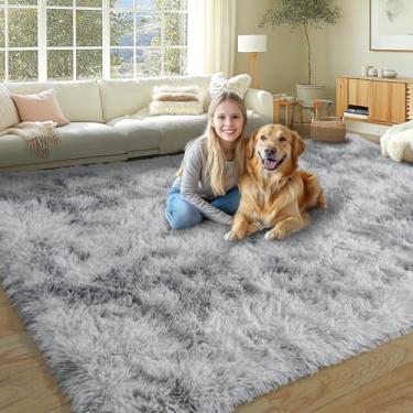 Imagem de KING DARE Tapetes felpudos para quarto 20 x 25 cm, ultramacio, grande, felpudo para sala de estar, tapete fofo, antiderrapante de pelúcia moderno para decoração de quarto de crianças, meninos, meninas