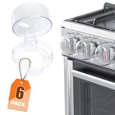 Imagem de O botão de fogão cobre YTDSUP para segurança infantil (pacote com 6) Clear