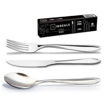 Imagem de Jogo Garfo Faca Colher Mesa Inox 36 Talheres Restaurante Buffet - 12 u