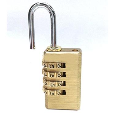 Imagem de Surborder Shop Cadeado - cadeado de combinação de 4 dígitos - à prova de intempéries - 6,3 cm dourado HL-214