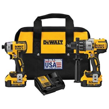 Imagem de DEWALT Kit combo de chave de impacto sem escova 20V MAX XR e broca de martelo, Premium 4.0Ah, sem fio (DCK299M2)