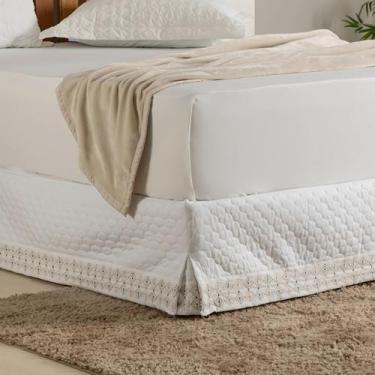 Imagem de Saia Casal para Cama Box Bordada 01 Peça Luxo Fontana - Sulamita Enxov