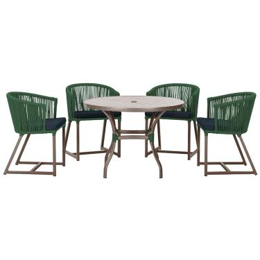 Imagem de Mesa com 4 Cadeiras de Jantar Roma 100cm e Noronha em Aluminío