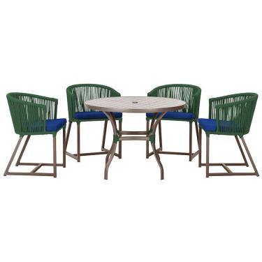 Imagem de Mesa com 4 Cadeiras de Jantar Roma 100cm e Noronha em Aluminío