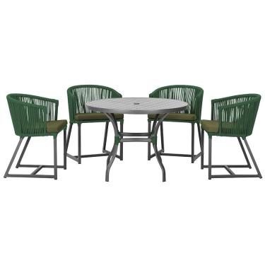 Imagem de Mesa com 4 Cadeiras de Jantar Roma 100cm e Noronha em Aluminío