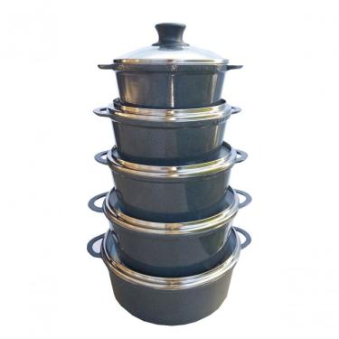 Imagem de Jogo Panelas Alumínio Batido Fundido 5 Peças Grafite Belmar