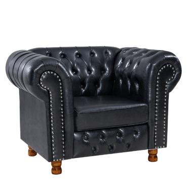 Imagem de Poltrona Chesterfield Vittorio Via Encanto Courano Preto