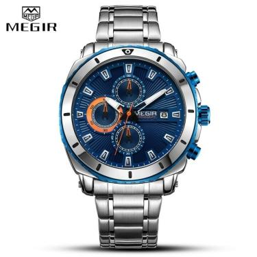 Imagem de Relógio De Pulso Masculino Megir 2075 à Prova D'água Azul
