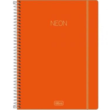 Imagem de Caderno Espiral 10x1 160 Folhas Neon - Tilibra - Laranja