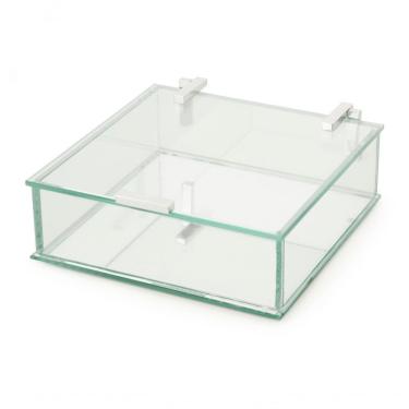 Imagem de Caixa De Vidro Com Tampa Multiuso Espelhado Bomboniere Porta Joias Bijouterias Organizador De Gaveta