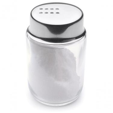 Imagem de Saleiro Pimenteiro Porta Sal Dispenser Vidro Tampa Inox 100g Mesa Servir Pote Dispenser Temperos