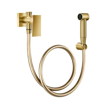 Imagem de Ducha Higiênica Docol New Edge 925672 Com Registro E Derivação Ouro Escovado