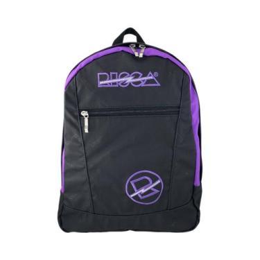 Imagem de Mochila Escolar Juvenil Emborrachada Risca 9078, Preto, Roxo, 00
