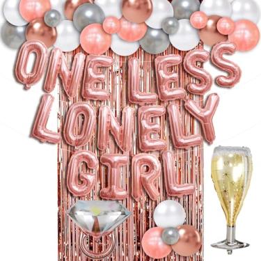Imagem de TOLONAG Decorações Para Despedida De Solteira, Lembrancinhas Festa Chá Panela, Balões Meninas Solitárias A Menos, Decoração Banner, Suprimentos Em Ouro Rosa