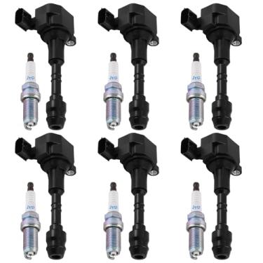 Imagem de QYL Conjunto De 6 Bobinas Ignição Uf349 E Velas 4469 Compatíveis Com Nissan Infiniti I35 Qx4 Altima Frontier Maxima Murano Pathfinder Quest Xterra 3.5L 4.0L V6 Substituição Para C1406 5C1403 Ic479