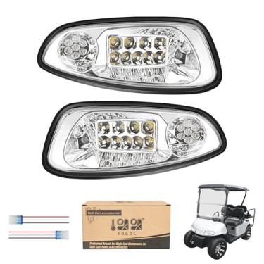 Imagem de 10L0L Kit De Faróis Carrinho Golfe Para Ezgo Rxv 2008-2015 A Gás E Elétrico - Conjunto Dianteiros 12 V Motorista Passageiro, Conector 3 Pinos Incluído