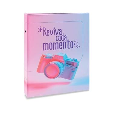 Imagem de Álbum de fotos Ical, encadernação tradicional, para 80 fotos 15x21cm - envelope plástico preto - linha Criativa - modelo reviva cada momento - 890