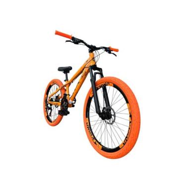 Imagem de Bicicleta 26 Gta Rebel DH Freeride Cor Laranja 21v Freio a Disco Aros 