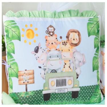 Imagem de Kit Berço Trança Menino Sublimado Com Trocador 13 Peças - DW Confecçõe