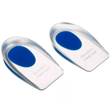 Imagem de Par Meia Palmilha Silicone Gel Ortopédicaa Calcanhar Anti impacto Aume