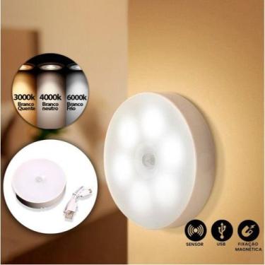 Imagem de Mini Luminária Sem Fio Led Luz De Parede Sensor Automático Multiuso Qu