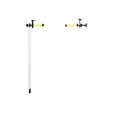 Imagem de TENBEST Sistema de suporte de rolo de cenário fotográfico, 1 rolo com corrente de metal, suporte de parede / celing/suporte de luz, suporte de fundo