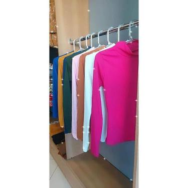 Imagem de Blusa manga longa gola alta  básica tecido moda blogueira fashion - Fi