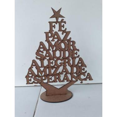 Imagem de Árvore de Natal com mensagens em mdf