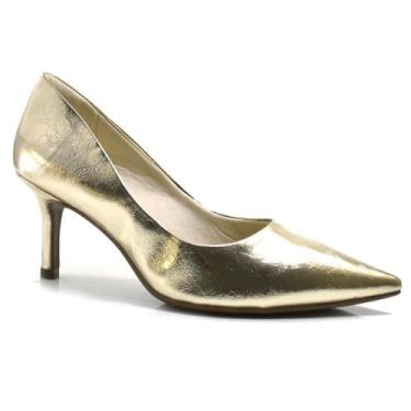 Imagem de Scarpin Feminino Cazzualen T7029-145, 37, Dourado
