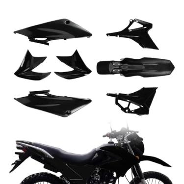 Imagem de BAOUFF Kit De Plásticos Para Hawk 250, Carenagem, Carroceria, Conjunto Para-Lamas Com Proteção Tanque Combustível Hawk250 - Preto