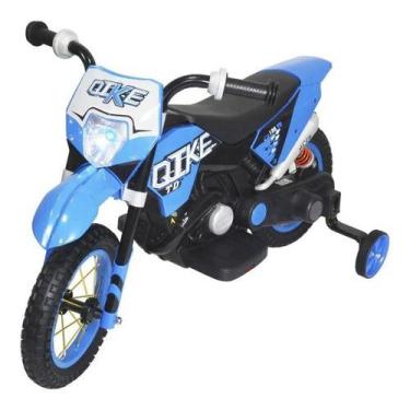 Imagem de Mini Moto Cross Elétrica Infantil 6v Com Luz E Som Bw083az Cor Azul Vo