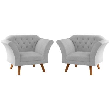 Imagem de Conjunto Poltrona Decorativa Roseira Linha Cinza