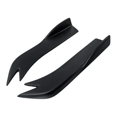 Imagem de OtpOutopa Spoiler de carro difusor traseiro universal, para-choque traseiro carroceria canard spoilers preto saia lateral spoiler divisor protetor decoração exterior kit de acabamento anti-riscos (45
