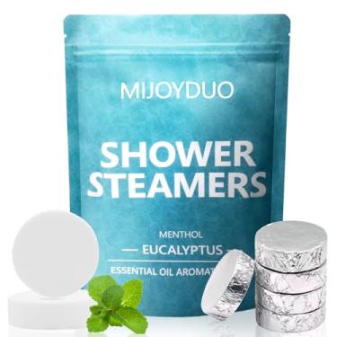 Imagem de Vaporizadores de chuveiro aromaterapia, pacote com 15 bombas de chuveiro de eucalipto e menta com óleos essenciais naturais, comprimidos de chuveiro de spa, presentes de relaxamento e autocuidado para