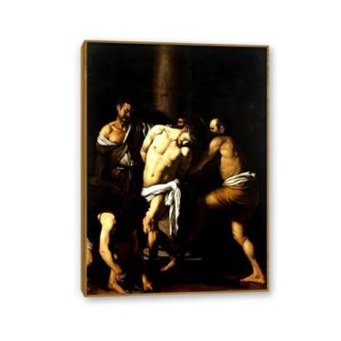 Imagem de A Flagelação de Cristo por Caravagio Impressão em tela arte de parede famosa reprodução de pintura barroca impressão de pintura perfeita para decoração de casa ou escritório 55 x 40 cm (22 x 16