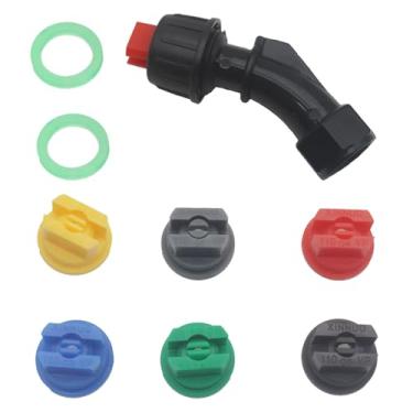 Imagem de OZXNO 1 conjunto de pontas de bocal de pulverização 110° bico em forma de leque de plástico ponta de spray plana 0,15-0,6 mm Poro para mochila pulverizador spray de jardim Equipamento de pulverização