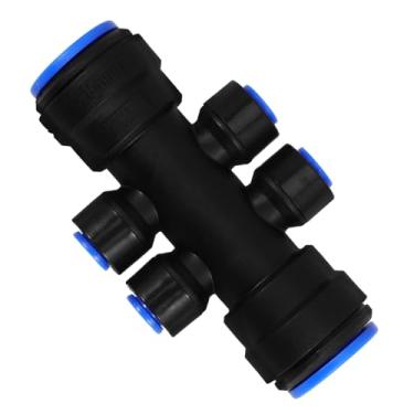 Imagem de BUTIFULSIC Conexões de irrigação por gotejamento de conexão rápida de 15 mm a 6 mm, conector versátil de 6 vias para sistema de irrigação de jardim