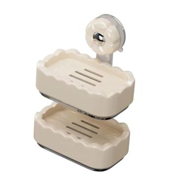 Imagem de Ioensy Suporte de sabonete com ventosa e fixação forte para chuveiro, enfeite universal, suporte de sabonete de camada dupla para banheiro, pia de cozinha