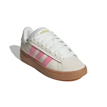 Imagem de adidas Grand Court Alpha 00s Tênis feminino, Branco/Rosa Bliss/Dourado Metálico, 39