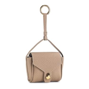 Imagem de M.lemo925 Capa de fone de ouvido de couro bovino bolsa de batom para mulheres, bolsa de chave, mini bolsa de troca de fone de ouvido com alça de gancho, Kihaki