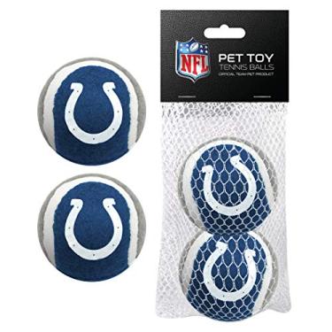 Imagem de Bolas de tênis NFL Indianapolis Colts para cães e gatos - Conjunto de 2 peças com logotipo da equipe em cores vibrantes