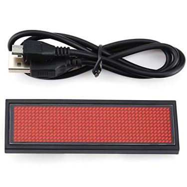 Imagem de Etiqueta de nome LED para empresas, exibição digital de programação USB, crachá de nome de LED Bluetooth sem fio recarregável para restaurante loja exposição hotel boate, placa de exibição de crachá de nome