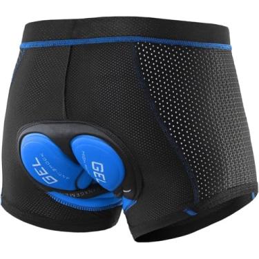 Imagem de Shorts De Ciclismo Shorts De Ciclismo Respiráveis Masculinos Calcinha De Ciclismo Almofada De Cueca De Bicicleta à Prova De Choque Mtb Roupa Interior De Bicicleta De Estrada Shorts Mas, B, XXL