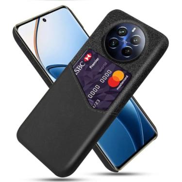 Imagem de Capa para Realme 12 Pro+ 5G,Anti-deslizamento,Proteção contra quedas de 360°,Resistência à impressão digital,Tela e caso de couro PU com 1 slot de cartão atrás-Black