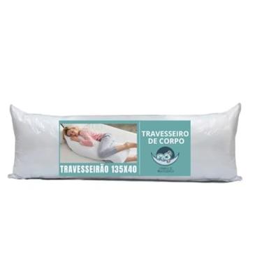 Imagem de Travesseiro de Corpo em Microfibra, Impermeável, 135x40 cm, Branco
