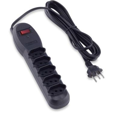 Imagem de Filtro De Linha 5 Tomadas Slim 3,0M Pt