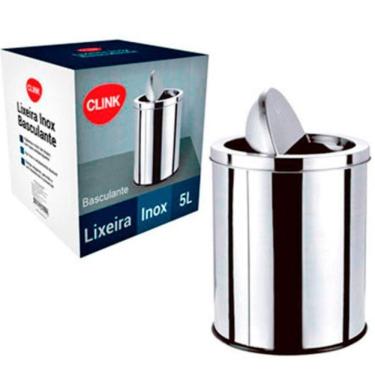 Imagem de Lixeira Basculante Aço Inox 5 Litros- Clink