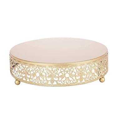 Imagem de Suporte de bolo dourado de metal para exibição de cupcake, suporte de acabamento metálico brilhante para casamento, aniversário, chá da tarde, M, 25 cm, cupcake