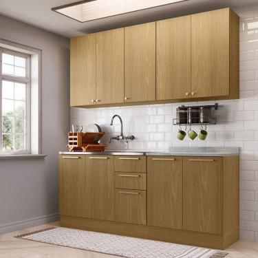 Imagem de Cozinha Compacta 4 Peças com Tampo 200cm Elegance Luciane Móveis